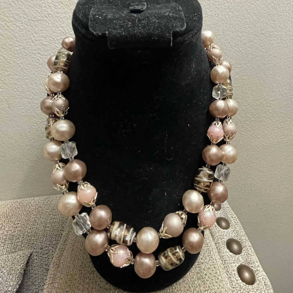 Silky Smooth Beads 2 Tier Necklace 25$